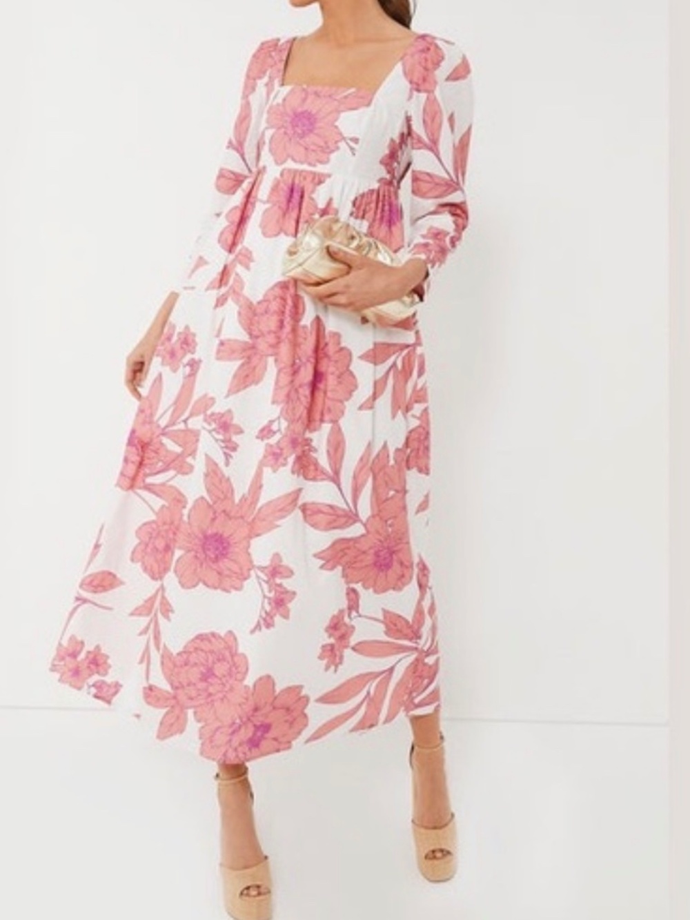BRAND NEW TUCKERNUCK Hyacinth House Floral Pink & White Maxi Dress Size L